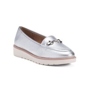 NATURALIZER PREMIUM Silver Leather Adiline Horsebit Loafers